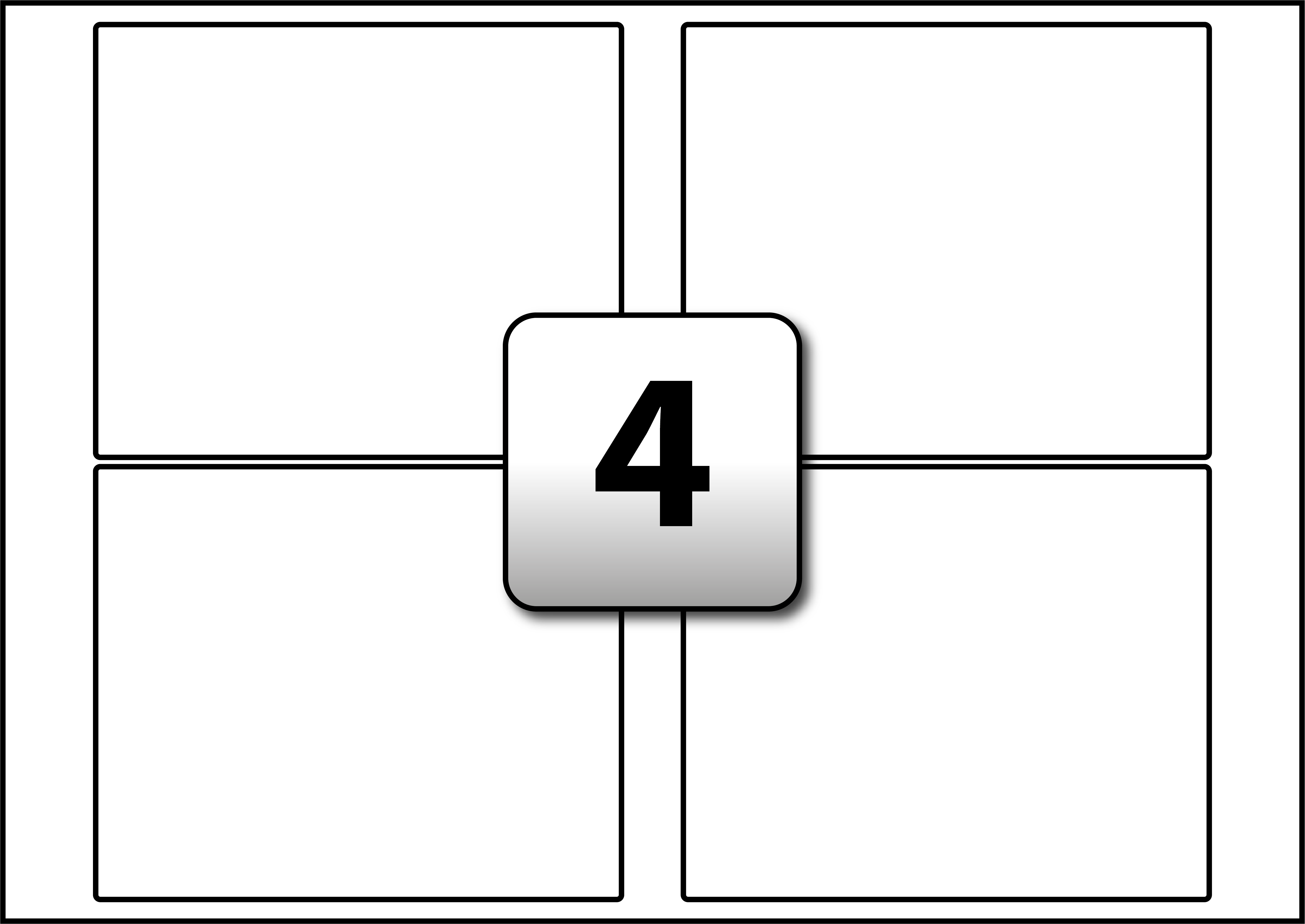 4 Rectangle Labels per A3 sheet 170 mm x 140 mm Flexi Labels